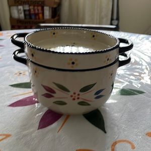 TEMP-TATIONS SET OF 2 24 oz OLD WORLD CONFETTI BOWLS WITH LID-IT